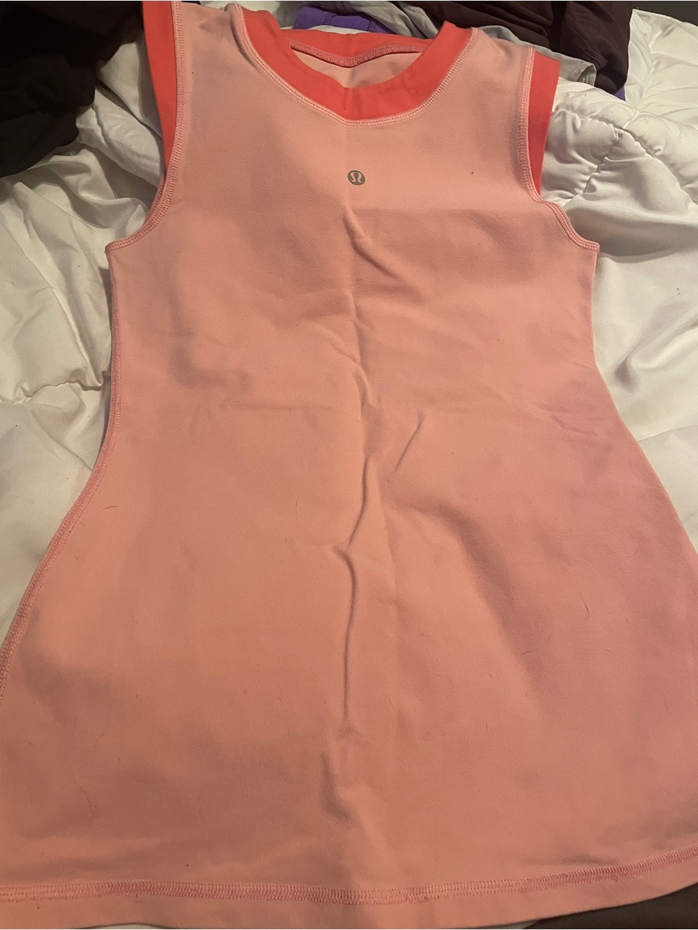 lululemon athletica Peach Pink Tank Top with Coral Trim